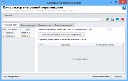 the Designer межуровневой перелинковки