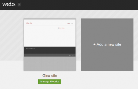 the New control panel webs.com